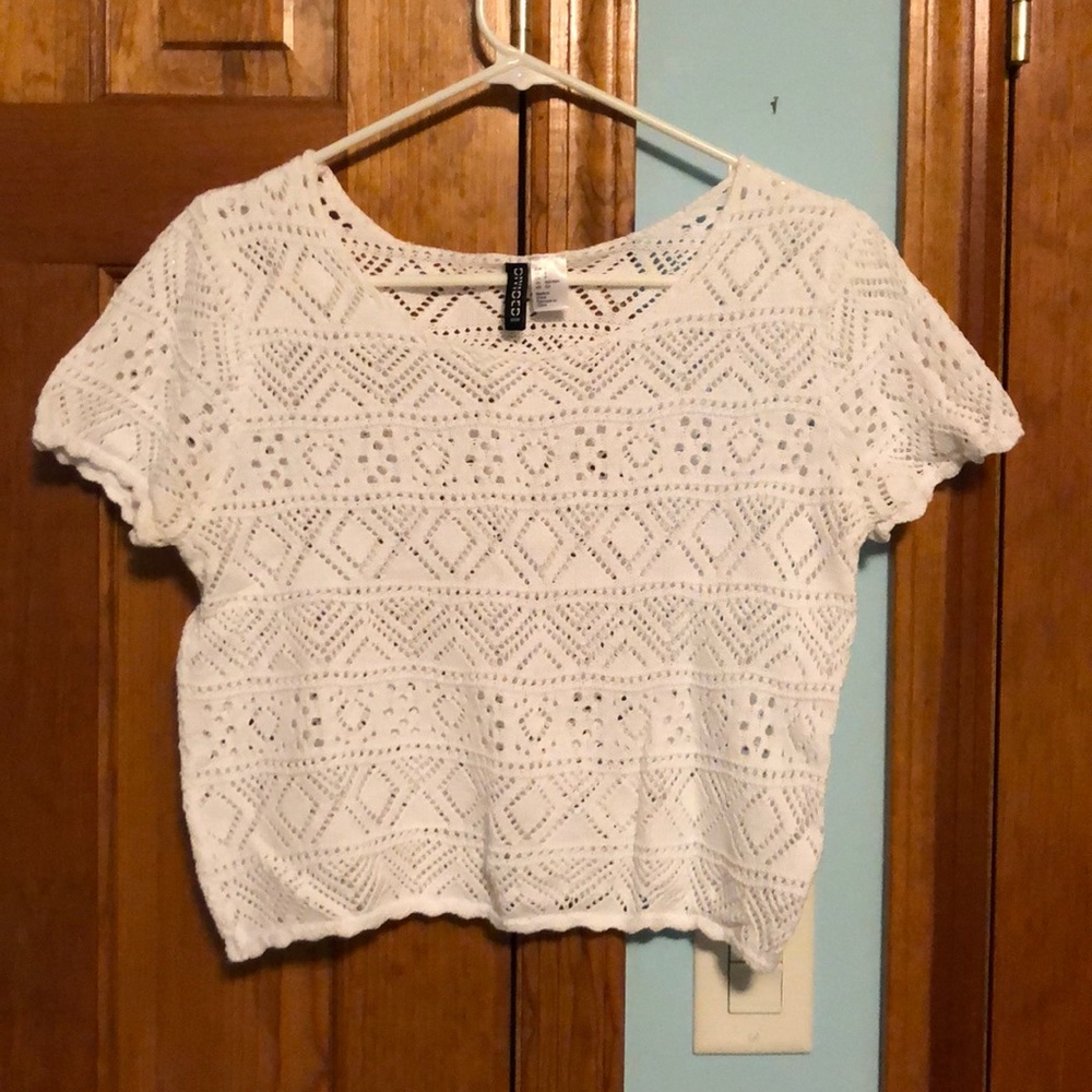 Crochet Crop Top White from H&M